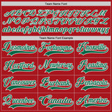 Custom Red Kelly Green-White Hockey Jersey