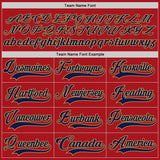 Custom Red Navy-Old Gold Hockey Jersey