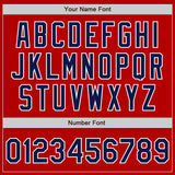 Custom Red Navy-White Authentic Baseball Jersey