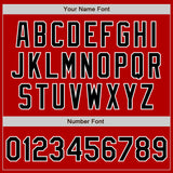 Custom Red Black-White Authentic Baseball Jersey