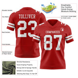 Custom Red White Mesh Authentic Football Jersey