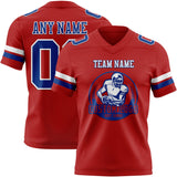 Custom Red Royal-White Mesh Authentic Football Jersey
