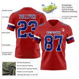 Custom Red Royal-White Mesh Authentic Football Jersey