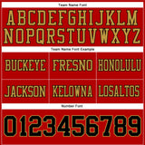Custom Red Black-Old Gold Mesh Authentic Football Jersey