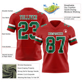 Custom Red Kelly Green-White Mesh Authentic Football Jersey