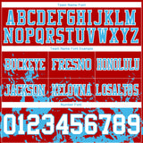 Custom Red White-Sky Blue Splash Mesh Authentic Football Jersey