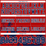 Custom Red Navy-White Splash Mesh Authentic Football Jersey