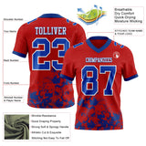 Custom Red Royal-White Splash Mesh Authentic Football Jersey
