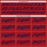 Custom Red White-Navy Authentic Baseball Jersey