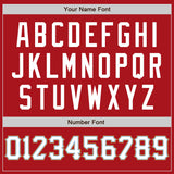 Custom Red White Light Blue-Old Gold Authentic Baseball Jersey