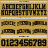 Custom Reversible Black Old Gold Double Side Sublimation Basketball Suit Jersey