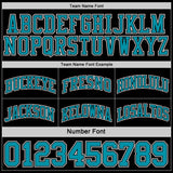 Custom Reversible Black Teal-White Double Side Sublimation Basketball Suit Jersey