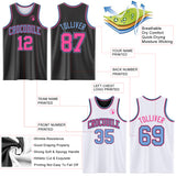 Custom Reversible Black Pink-Light Blue Double Side Sublimation Basketball Suit Jersey