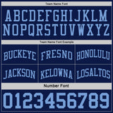 Custom Navy Light Blue Reversible Double Side Sublimation Basketball Suit Jersey