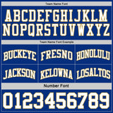 Custom Royal White-Old Gold Reversible Double Side Sublimation Basketball Suit Jersey