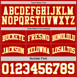 Custom Red White-Gold Reversible Double Side Sublimation Basketball Suit Jersey