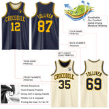 Custom Reversible Navy Gold Double Side Sublimation Basketball Suit Jersey