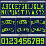 Custom Reversible Navy Neon Green Double Side Sublimation Basketball Suit Jersey