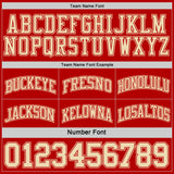Custom Reversible Red Cream Double Side Sublimation Basketball Suit Jersey