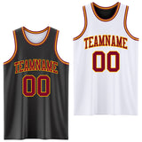 Custom Reversible Black Maroon-Gold Double Side Sublimation Basketball Suit Jersey