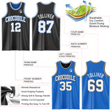 Custom Reversible Black Gray-Blue Double Side Sublimation Basketball Suit Jersey