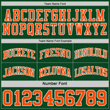Custom Reversible Green Orange-White Double Side Sublimation Basketball Suit Jersey