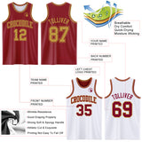 Custom Reversible Maroon Old Gold Double Side Sublimation Basketball Suit Jersey