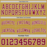 Custom Reversible Maroon White-Old Gold Double Side Sublimation Basketball Suit Jersey