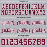 Custom Reversible Maroon Gray-White Double Side Sublimation Basketball Suit Jersey