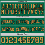 Custom Reversible Kelly Green Old Gold-Black Double Side Sublimation Basketball Suit Jersey