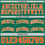 Custom Reversible Kelly Green Orange-White Double Side Sublimation Basketball Suit Jersey