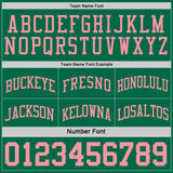 Custom Reversible Kelly Green Medium Pink Double Side Sublimation Basketball Suit Jersey