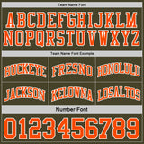 Custom Reversible Olive Orange-White Double Side Salute To Service Sublimation Basketball Suit Jersey