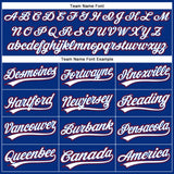 Custom Royal White Pinstripe Red Authentic Baseball Jersey