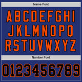 Custom Royal Black-Orange Mesh Authentic Throwback Football Jersey