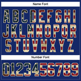 Custom Royal Vintage USA Flag-Cream Hockey Lace Neck Jersey