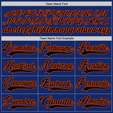 Custom Royal Black-Orange Hockey Lace Neck Jersey