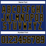 Custom Royal Black-Gold Hockey Lace Neck Jersey