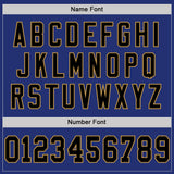 Custom Royal Black-Old Gold Mesh Authentic Throwback Football Jersey