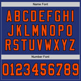 Custom Royal Orange-Black Mesh Authentic Throwback Football Jersey