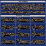 Custom Royal Black-Old Gold Hockey Jersey