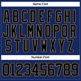 Custom Royal Black-Old Gold Hockey Jersey