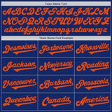 Custom Royal Orange-White Authentic Baseball Jersey