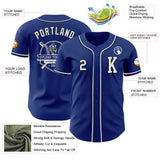 Custom Royal White-Black Authentic Baseball Jersey