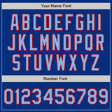 Custom Royal Light Blue-Red Authentic Baseball Jersey