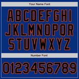 Custom Royal Black-Orange Authentic Baseball Jersey