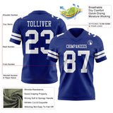 Custom Royal White Mesh Authentic Football Jersey