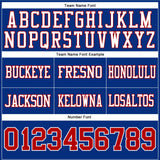 Custom Royal Red-White Mesh Authentic Football Jersey