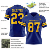 Custom Royal Yellow Mesh Authentic Football Jersey
