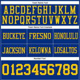 Custom Royal Yellow Mesh Authentic Football Jersey
